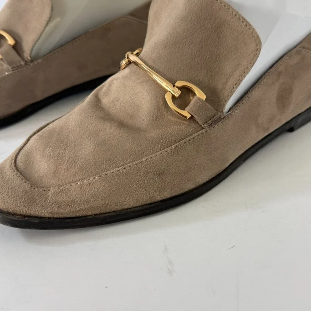 VINTAGE HAVANA Taupe Beige Polly Suede Loafers